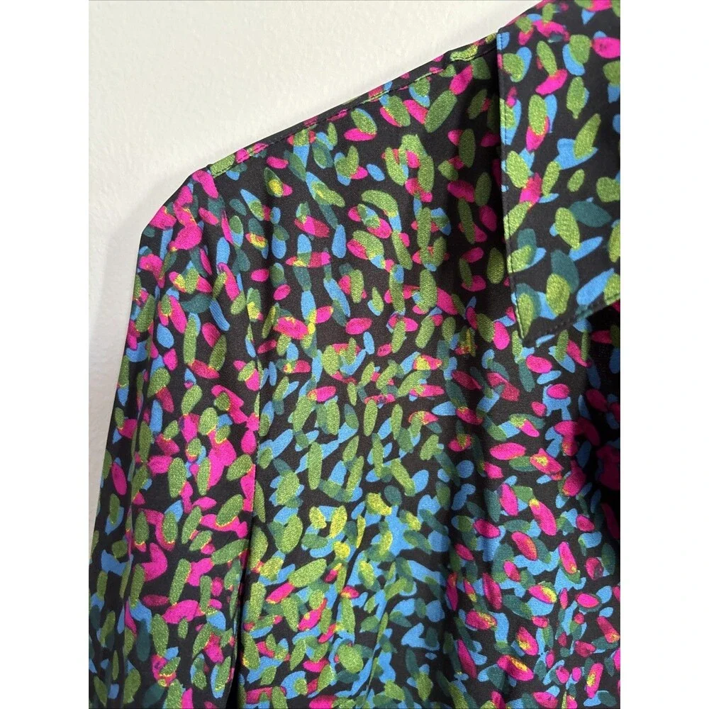 Express Portofino Desig Workwear Multicolor ButtonDown DressUp Mod Academia NWT - Picture 3 of 6